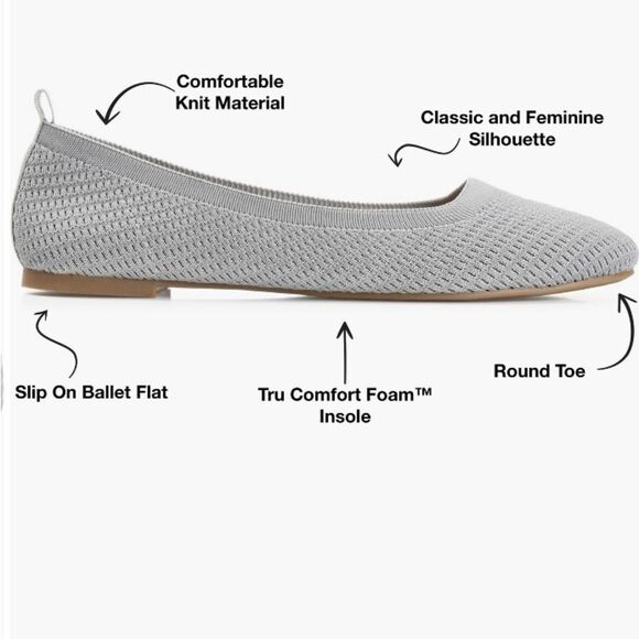 Journee Collection Tru Comfort Foam Ballet Flat Grey 6M - Picture 9 of 9